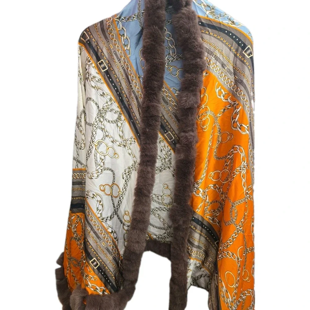 La Fiorentina faux fur shawl scarf